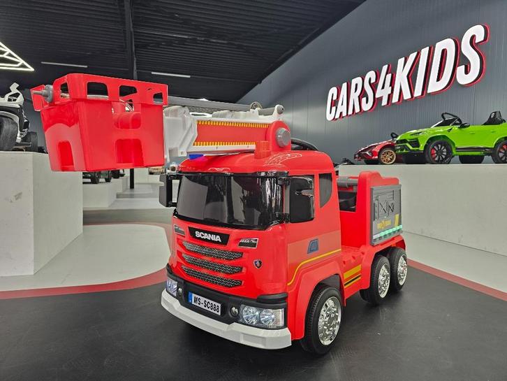 Kinderauto Scania Brandweer - soft start - zwaailicht - RC, Kinderen en Baby's, Speelgoed | Speelgoedvoertuigen, Nieuw, Afstandsbediening