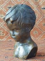 Prachtige originele oude bronzen buste van een kind 16,7 cm., Antiek en Kunst, Ophalen of Verzenden, Brons