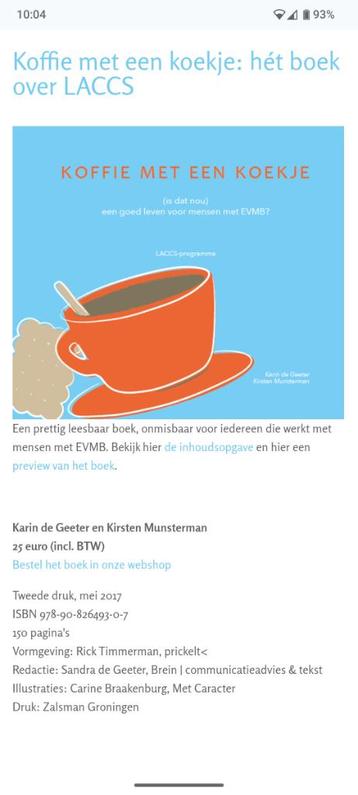 boek LACCS programma : Koffie Met een Koekje beschikbaar voor biedingen