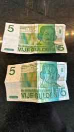 2x 5 gulden biljet 1973, Postzegels en Munten, Bankbiljetten | Nederland, Ophalen of Verzenden, 5 gulden