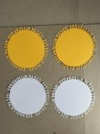 Setje 4 ronde tekst oplegkaartjes (301), Ophalen of Verzenden, Nieuw, Overige thema's, Overige typen