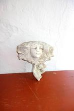 antieke gipsen muurfontein * cherubijn engel * tuinornament, Ophalen of Verzenden