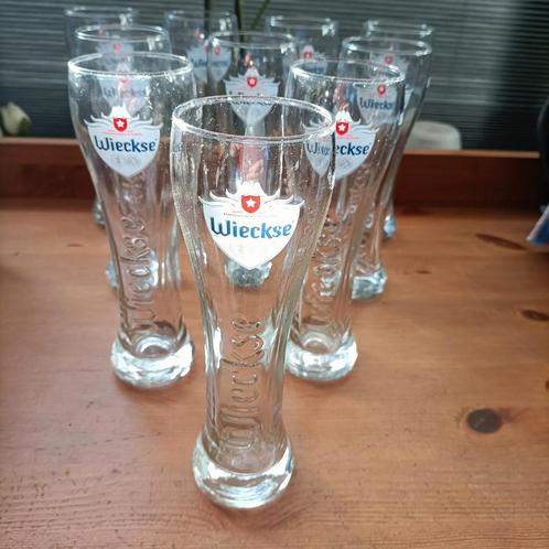 10 Wieckse bier glazen Wieckse witte, Verzamelen, Biermerken, Zo goed als nieuw, Glas of Glazen, Amstel, Ophalen of Verzenden