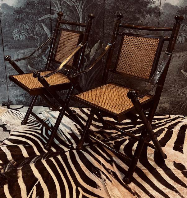 SET FAUX BAMBOO CAMPAIGN MILITAIRE KLAPSTOELEN STOELEN, Antiek en Kunst, Antiek | Meubels | Stoelen en Banken, Ophalen
