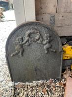 Zware vlamplaat engeltjes gietijzer haard kachel openhaard, Ophalen, Gebruikt, Vrijstaande haard, Houthaard