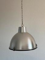 Zilveren Hanglamp met Glazen Plaat - Ø41cm, Huis en Inrichting, Lampen | Hanglampen, Ophalen, Zo goed als nieuw, Glas, Minder dan 50 cm