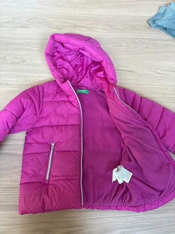 Roze Benetton Winterjas - Maat 122 beschikbaar voor biedingen
