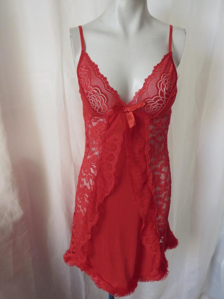 rode babydoll ongeveer maat 38/40, Kleding | Dames, Ondergoed en Lingerie, Nachtkleding, Rood, Ophalen of Verzenden