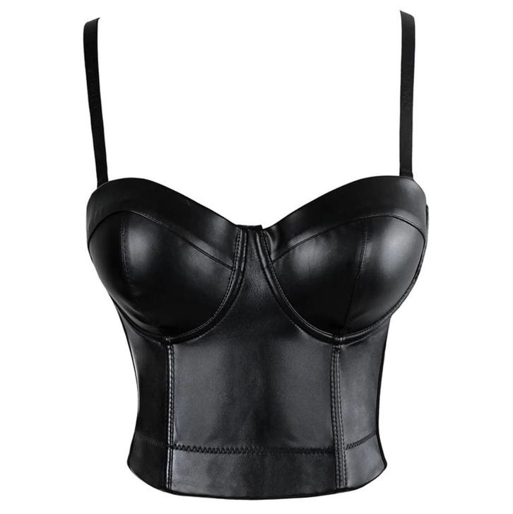 Zwart leren korset bh gothic steampunk punk leer push up, Kleding | Dames, Ondergoed en Lingerie, Body of Korset, Zwart, Verzenden
