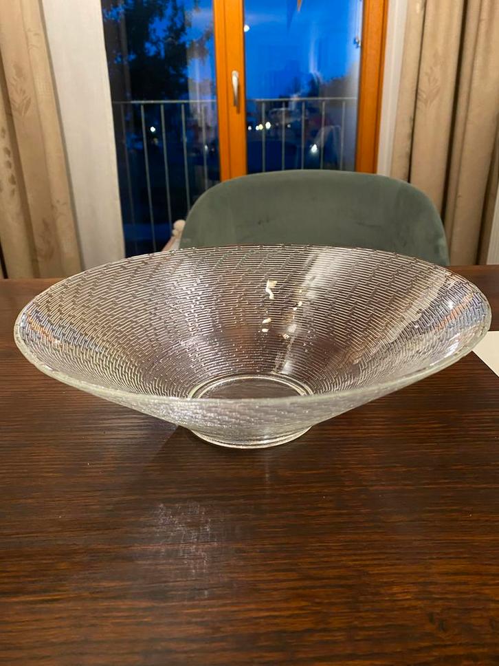 Glazen fruitschaal, Huis en Inrichting, Woonaccessoires | Schalen en Manden, Zo goed als nieuw, Schaal, Rond, Glas, Ophalen