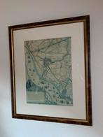 Landkaart van Schiedam en Delfshaven mooi ingelijst, Ophalen of Verzenden, Zo goed als nieuw, 1800 tot 2000, Landkaart