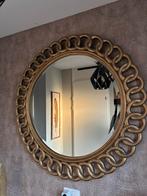 Gouden Ibiza spiegel, 100 tot 150 cm, Rond, Ophalen of Verzenden, Zo goed als nieuw