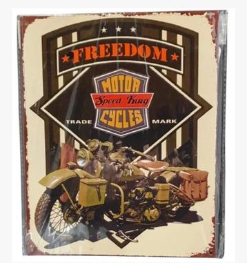Freedom Motor Cycles Metalen Bord 20x30cm beschikbaar voor biedingen