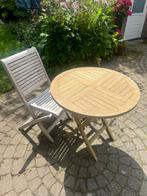 Teakhouten stoel en klaptafel, Tuin en Terras, Ophalen, Zo goed als nieuw, Teakhout, Stoel