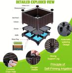 Zelfwaterende Verhoogde Kweekbak Set - 4-delig, Tuin en Terras, Bloembakken en Plantenbakken, Kunststof, Verzenden, Nieuw, Balkon