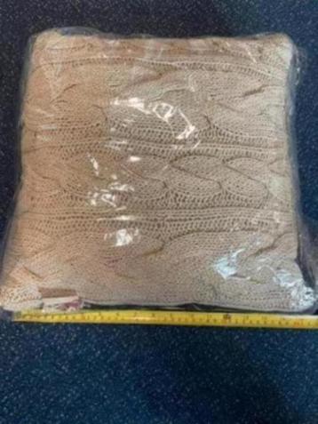 NIEUW! Sierkussen, gebreid patroon, bruin, 40x40 cm, €4,99 beschikbaar voor biedingen