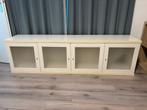 Witte/Creme lage kast met 4 deuren (L196cm x B40cm x H55cm), Huis en Inrichting, Kasten | Dressoirs, Ophalen, Gebruikt, 150 tot 200 cm