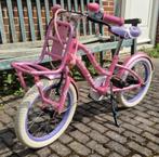 Roze Meisjesfiets 16 inch - Nieuwe Banden!, Ophalen, Gebruikt, Handrem, Flower Fun