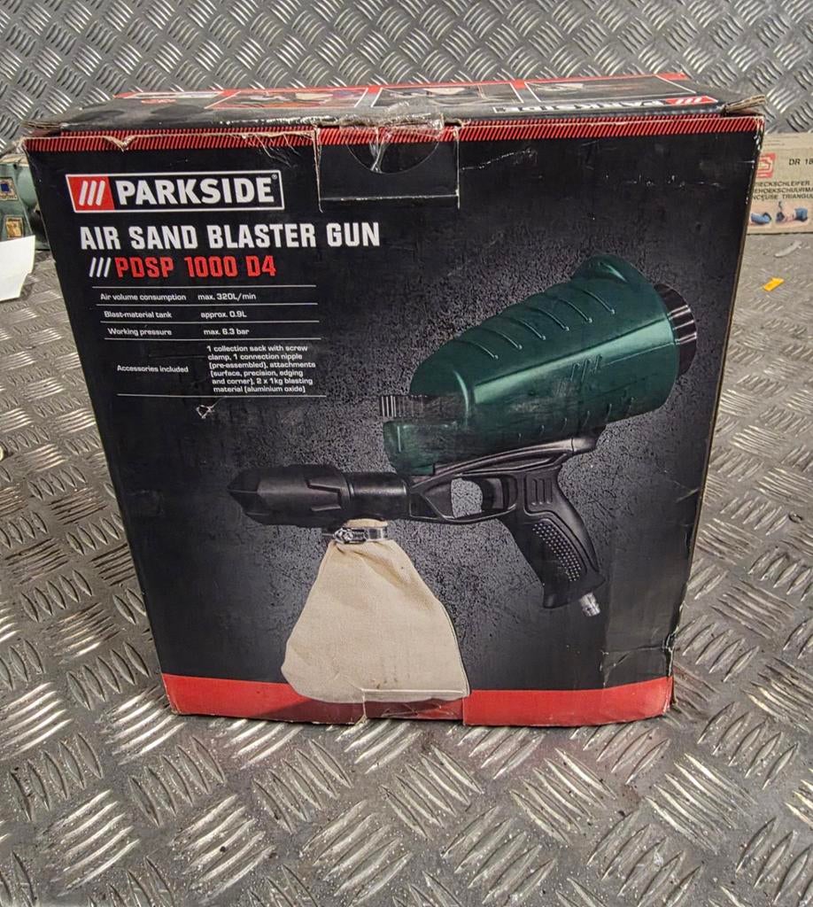 Parkside PDSP 1000 D4 Zandstraalpistool - Nieuwstaat, Ophalen of Verzenden, Zo goed als nieuw, 200 tot 400 liter/min, Minder dan 6 bar