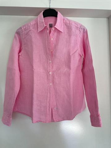 0039ITALY: leuke roze linnen bloes maat S beschikbaar voor biedingen