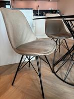 Eetkamerstoelen – Viga Taupe Velvet –, Huis en Inrichting, Stoelen, Ophalen, Overige kleuren, Zo goed als nieuw, Vier