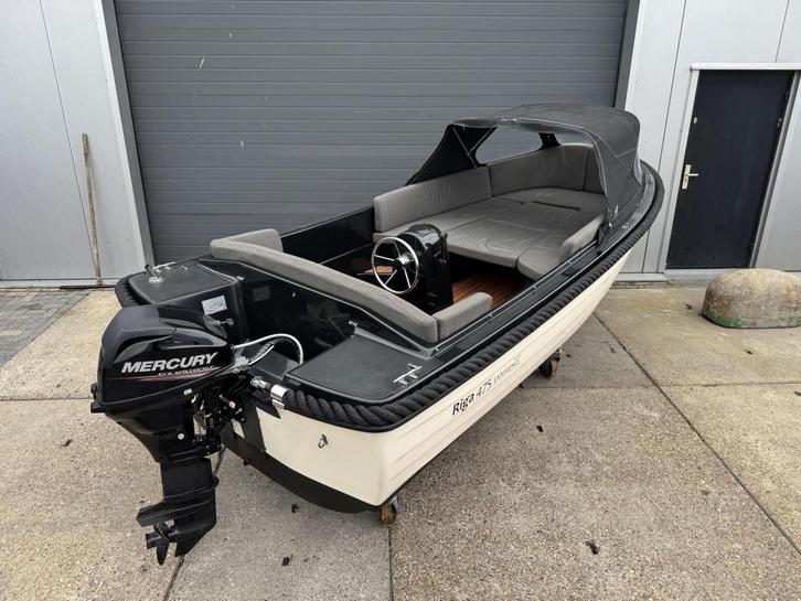 Nette Riga 470 Sloep Compleet incl. Mercury 15PK 4-takt, Watersport en Boten, Sloepen, Gebruikt, 10 tot 30 pk, 3 tot 6 meter, Buitenboordmotor