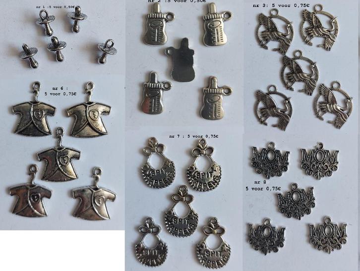 leuke embellishments /charms va 0,10€ - 0,15€, Hobby en Vrije tijd, Scrapbooking, Nieuw, Ophalen