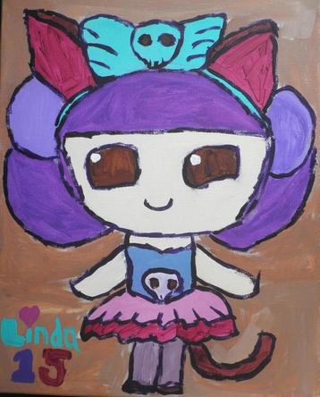 schilderij op doek gothic kitty 15  beschikbaar voor biedingen
