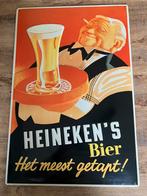 Heineken reclamebord 60x40, Verzamelen, Biermerken, Ophalen of Verzenden, Gebruikt, Reclamebord, Plaat of Schild, Heineken