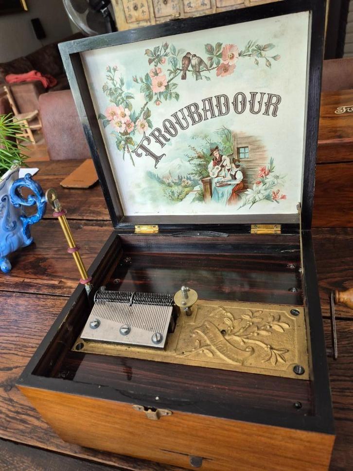 Muziekdoos Polyphon Symphonion Troubadour, Antiek en Kunst, Curiosa en Brocante, Ophalen of Verzenden