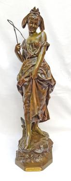 Art Nouveau Bronzen Beeld - Gustavo Obiols - 67 cm., Ophalen of Verzenden