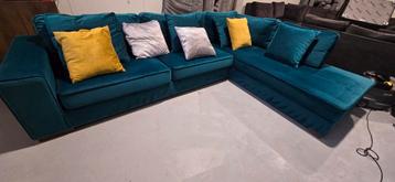 Goosens Velvet Hoekbank Turquoise ZGAN beschikbaar voor biedingen