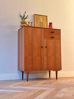 Vintage kast legkast wandkast teak hout zwart jaren 50/60, Ophalen, Gebruikt, 100 tot 150 cm, Minder dan 150 cm
