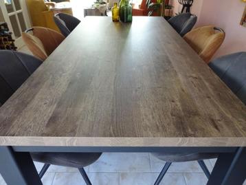 Eettafel, industrieel, 190x90, mokka kleur z.g.a.n. beschikbaar voor biedingen