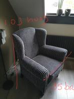 Mooie fauteuil met bijpassende hocker, Huis en Inrichting, Ophalen, 75 tot 100 cm, Zo goed als nieuw, Stof