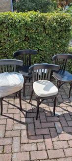 4 Houten Cafestoelen met Kussentjes, Huis en Inrichting, Ophalen, Hout, Gebruikt, Café