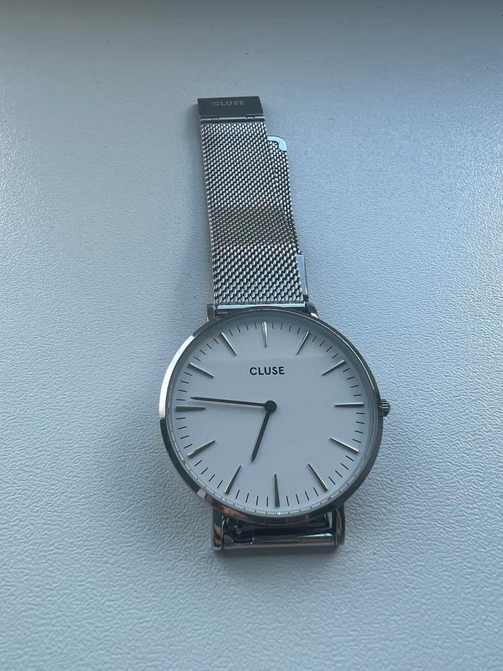 Cluse horloge zilver + 2 bandjes, Sieraden, Tassen en Uiterlijk, Armbanden, Gebruikt, Zilver, Ophalen of Verzenden