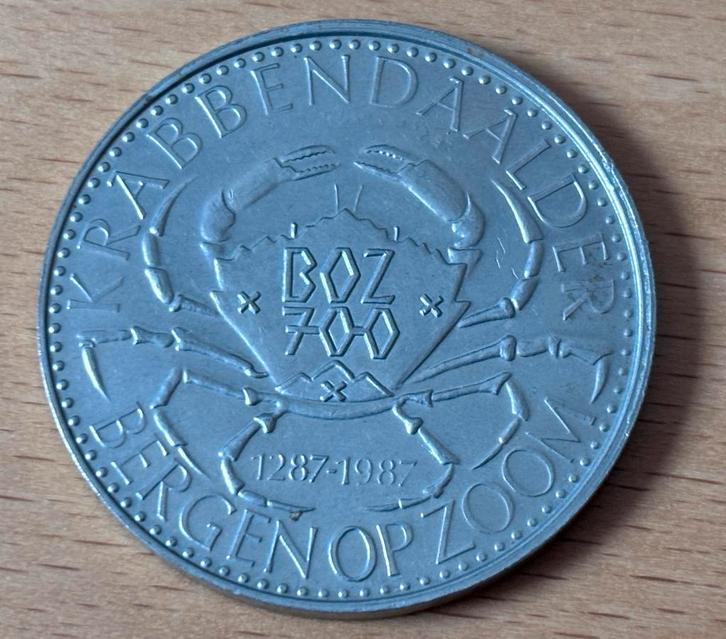 Bergen op Zoom stadspenning 700 jaar – Krabbendaalder, Postzegels en Munten, Penningen en Medailles, Ophalen of Verzenden