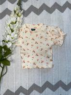 NIEUWstaat, crème/gebloemd ribbel shirtje van Mini maatje 50, Kinderen en Baby's, Babykleding | Maat 50, Meisje, Ophalen of Verzenden