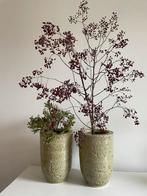 2 mooie grote potten / vazen, Tuin en Terras, Bloempotten, Ophalen, Rond, Aardewerk, Minder dan 25 cm