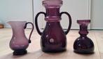 Vintage paars glas – Royal Leerdam vaas & kannen (3 stuks), Antiek en Kunst, Antiek | Glas en Kristal, Ophalen of Verzenden