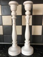 Houten kandelaars/ kandelaar van hout in brocante stijl., Huis en Inrichting, Ophalen, Gebruikt, Hout