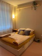 IKEA NORDLI bedframe – wit, 140x200 cm, met lades, Huis en Inrichting, Ophalen, Wit, Tweepersoons, 140 cm