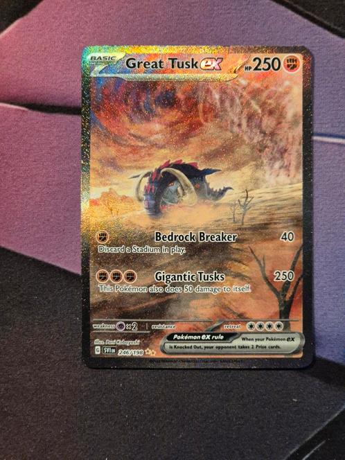 Great Tusk ex #246 Pokemon Scarlet & Violet, Hobby en Vrije tijd, Verzamelkaartspellen | Pokémon, Zo goed als nieuw, Ophalen of Verzenden