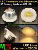 LED mini inbouwspot spot COB 230V 3watt M4 - Warmwit NDB, Nieuw, Plafondspot of Wandspot, Led, Ophalen of Verzenden