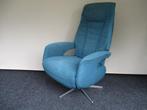 NIEUWSTAAT Hjort Knudsen relax fauteuil stof blauw elektr v., Ophalen of Verzenden, Zo goed als nieuw, Metaal