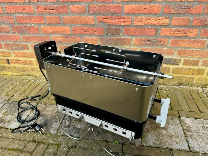 RVS Rotisserie Set voor Weber Go-Anywhere WGA, Tuin en Terras, Houtskoolbarbecues, Zo goed als nieuw, Ophalen of Verzenden
