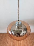 Vintage space age hanglamp plexiglas rookglas chroom, Minder dan 50 cm, Gebruikt, Ophalen