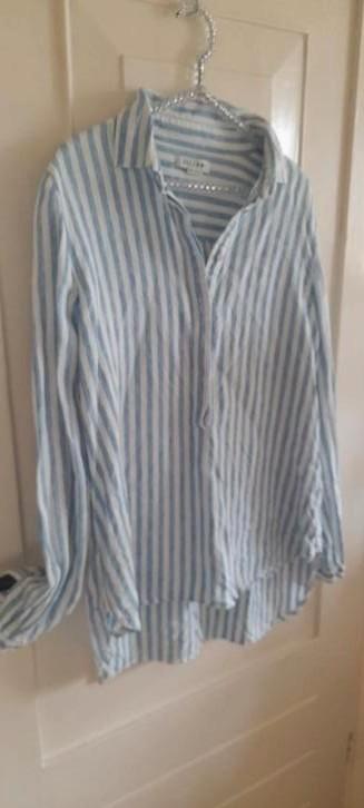 Bellamy 100% linnen kaftanblouse maat L, Kleding | Dames, Blouses en Tunieken, Zo goed als nieuw, Maat 42/44 (L), Blauw, Verzenden