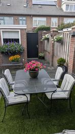 Tuinset Royal Garden met lichtgrijs gestreepte kussens zgan, Tuin en Terras, Tuinsets en Loungesets, Ophalen of Verzenden, Zo goed als nieuw